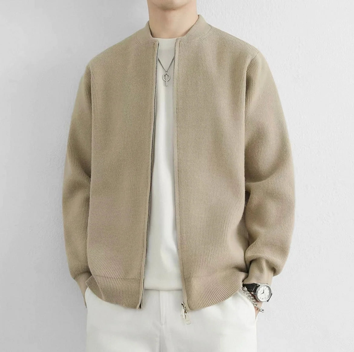 Signature Zip Cardigan