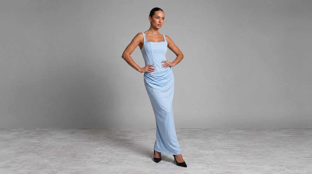 Elegantes Korsett Maxikleid