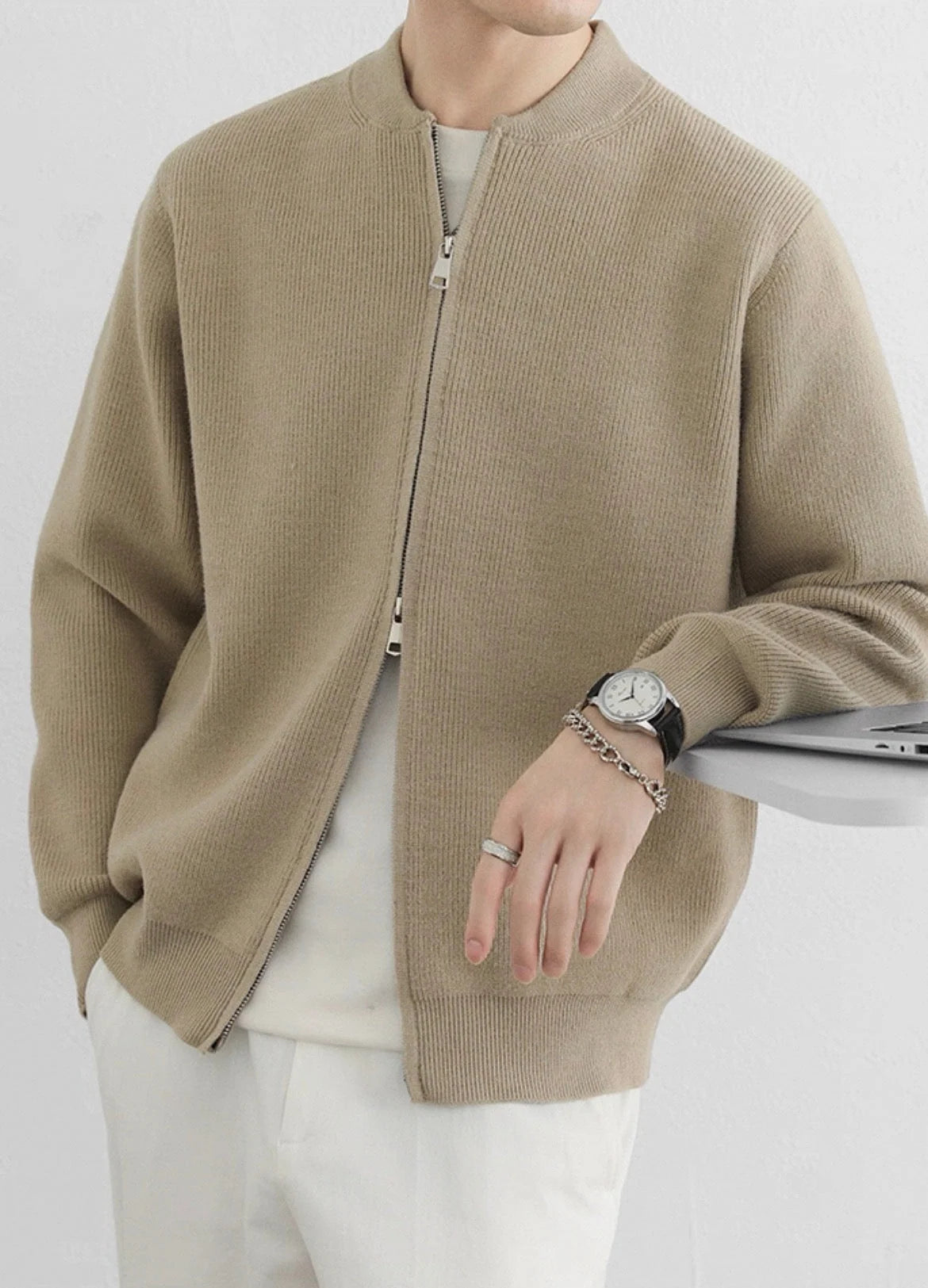 Signature Zip Cardigan
