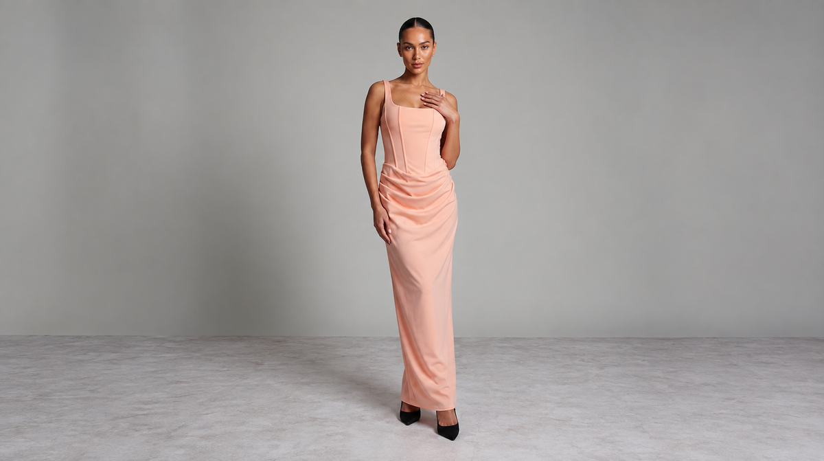 Elegantes Korsett Maxikleid