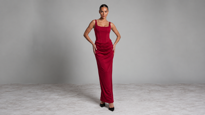 Elegantes Korsett Maxikleid