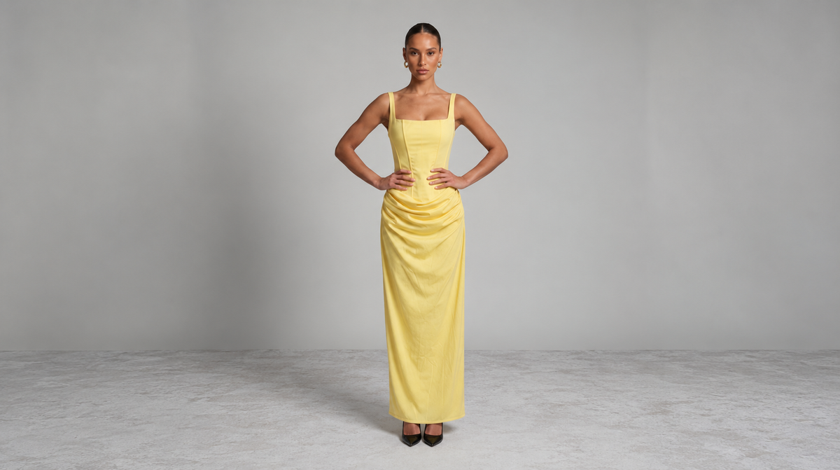 Elegantes Korsett Maxikleid