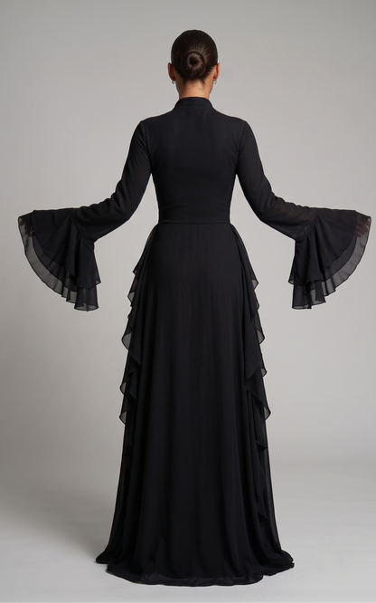 Elegant Abaya with Ruffles
