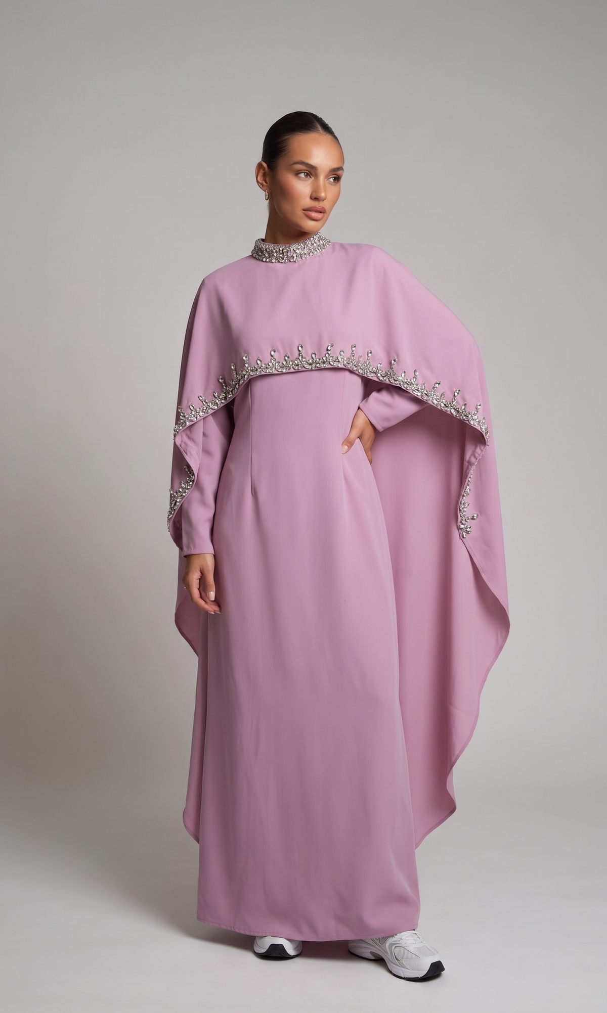 Satin Abaya with Embellishments