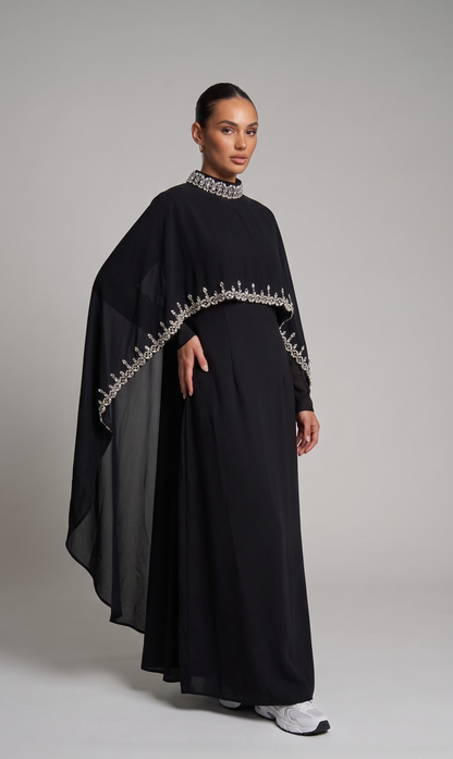 Satin Abaya with Embellishments