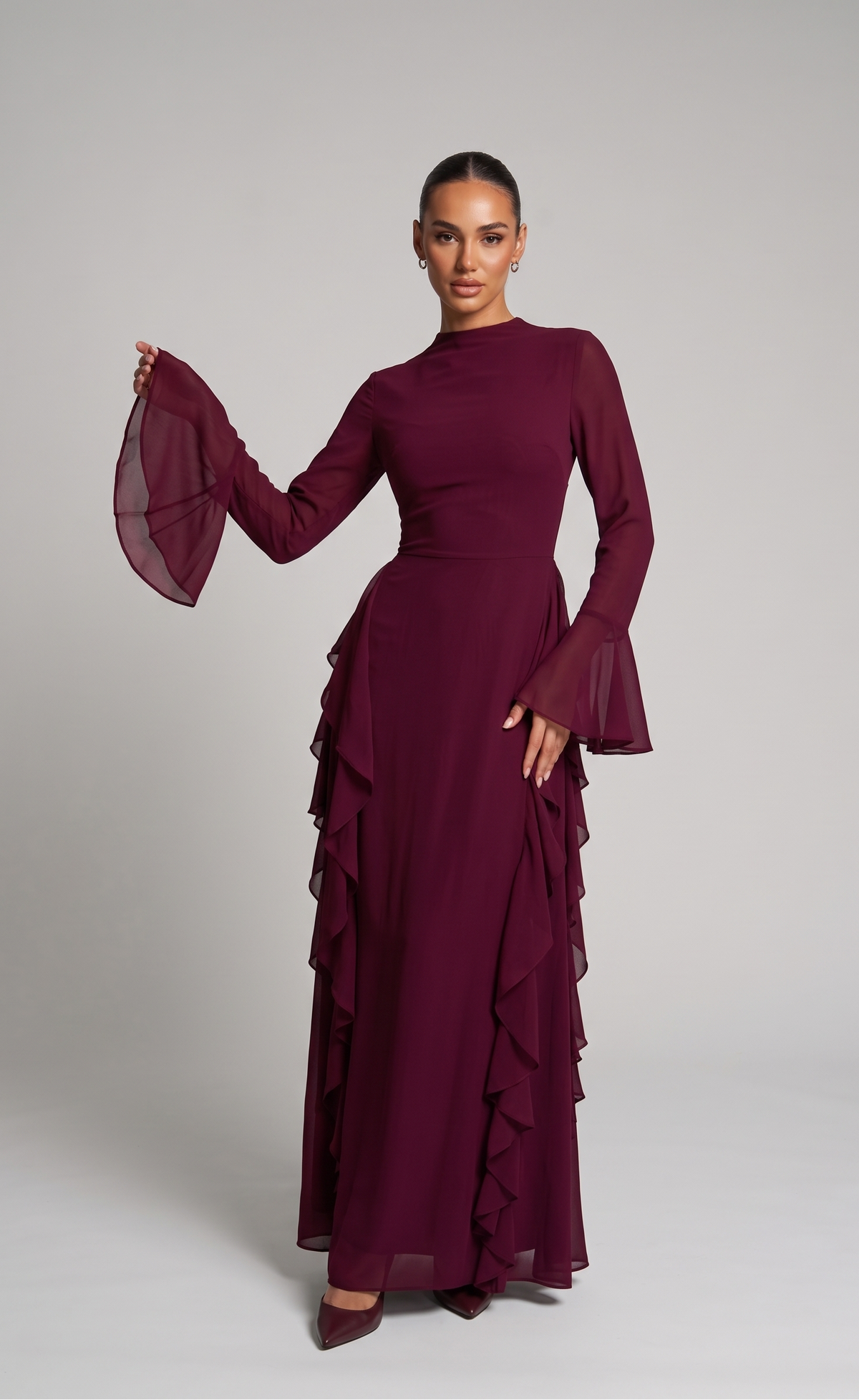 Elegant Abaya with Ruffles