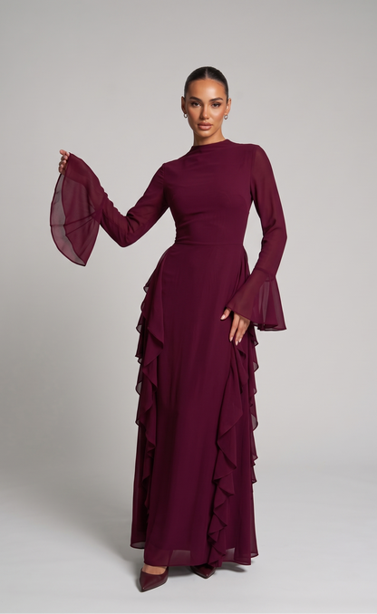 Elegant Abaya with Ruffles