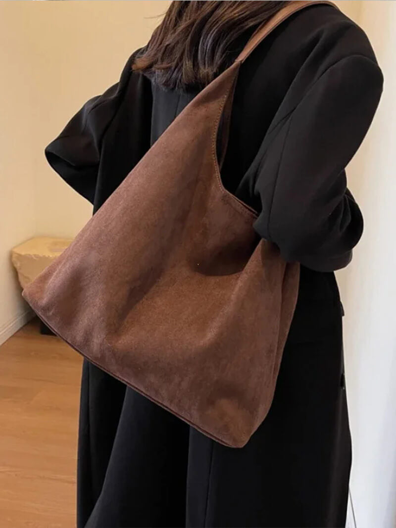 Suede-look handbag