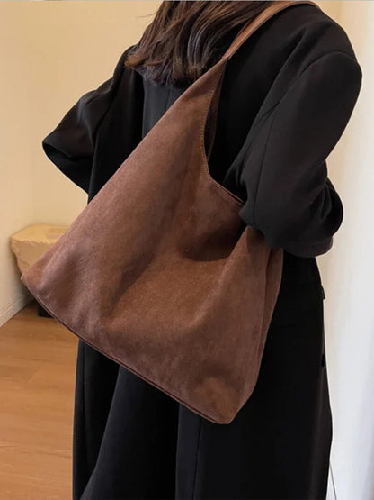 Suede-look handbag