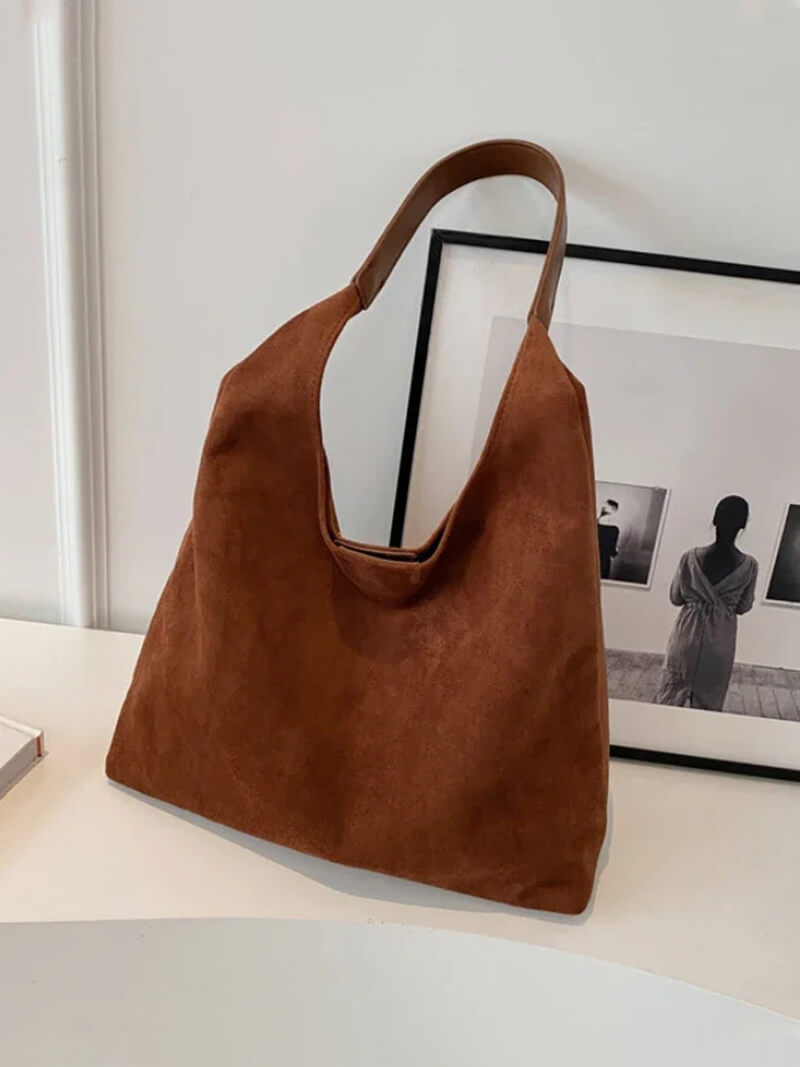 Suede-look handbag