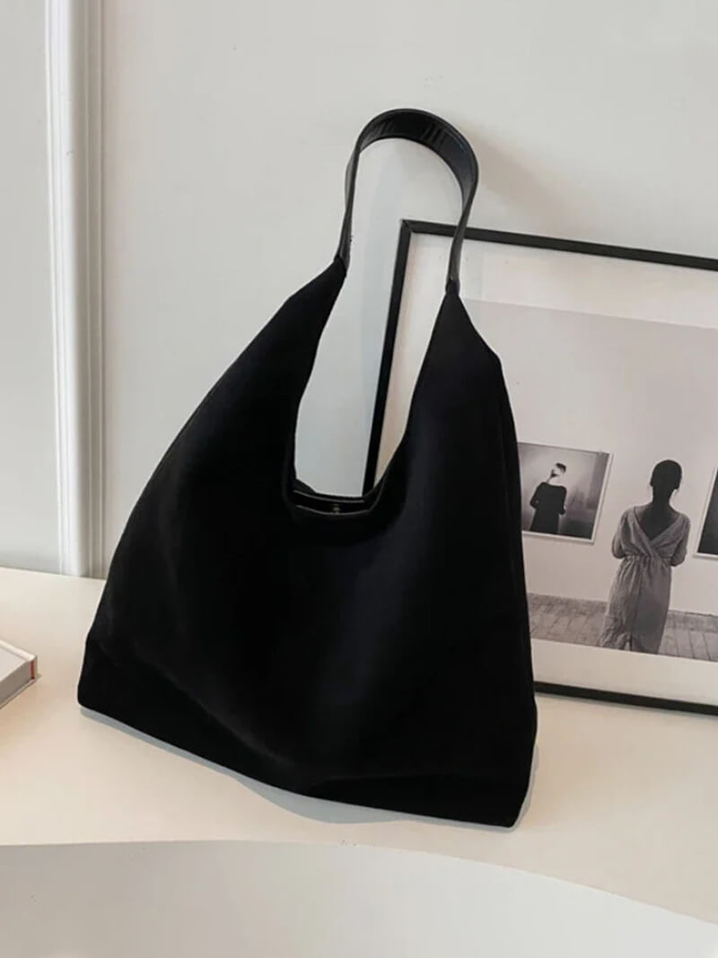 Suede-look handbag