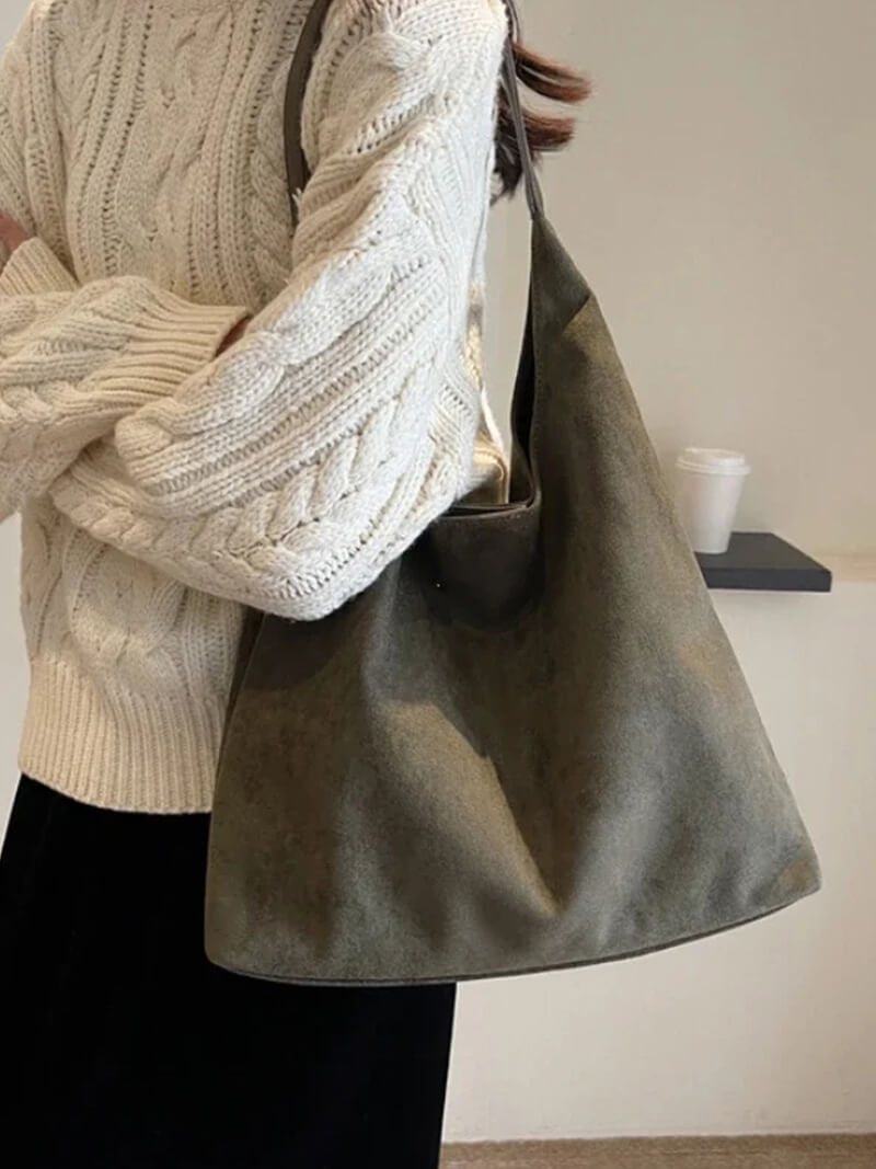 Suede-look handbag